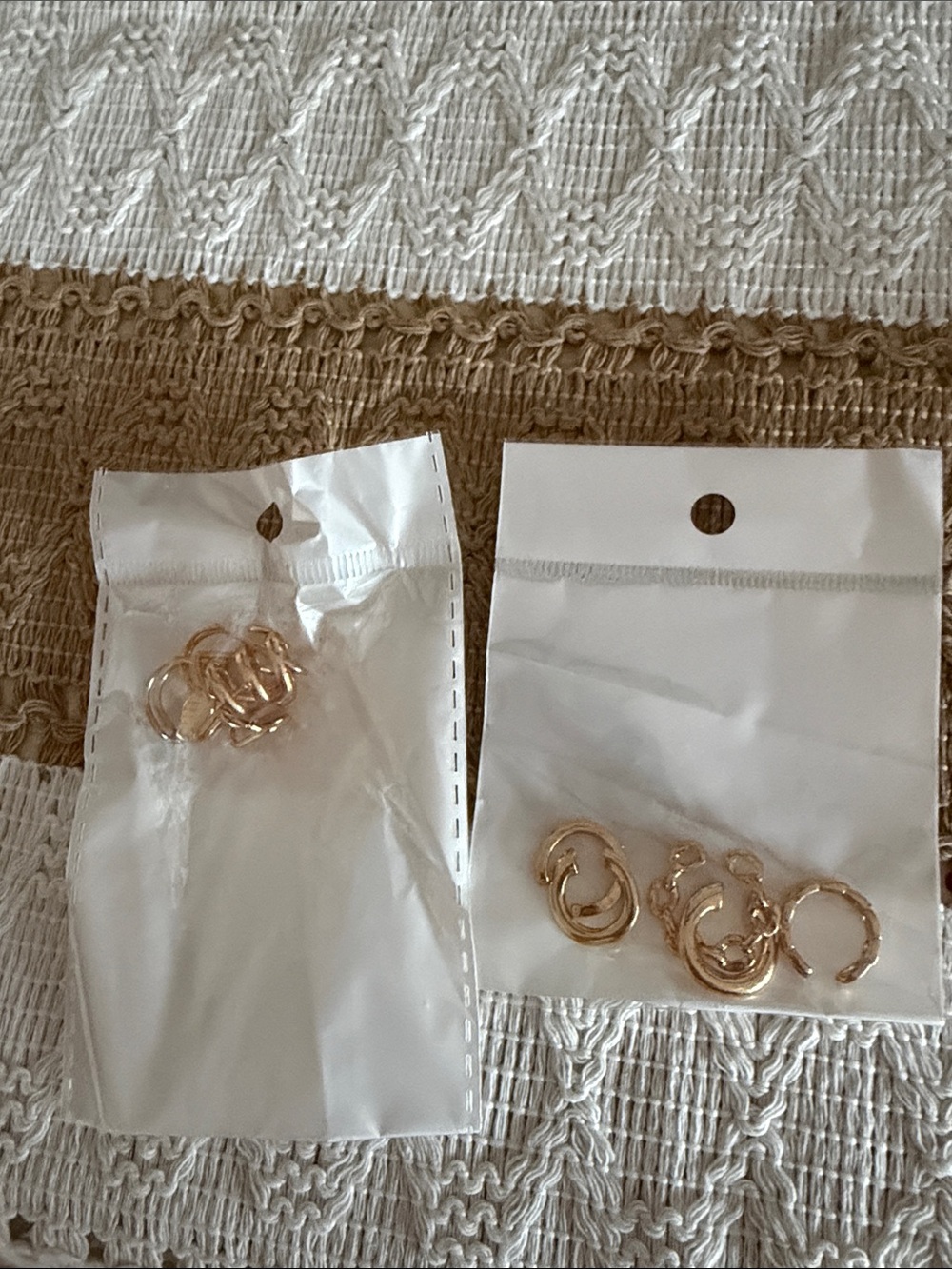 Gold Tone earring cuff set. Pack of 2
